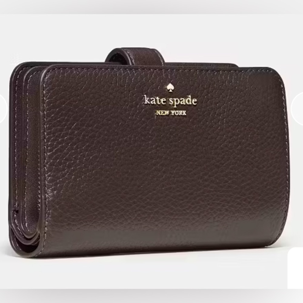 Kate Spade Leather Bifold Wallet Brown Hot Fudge NWT